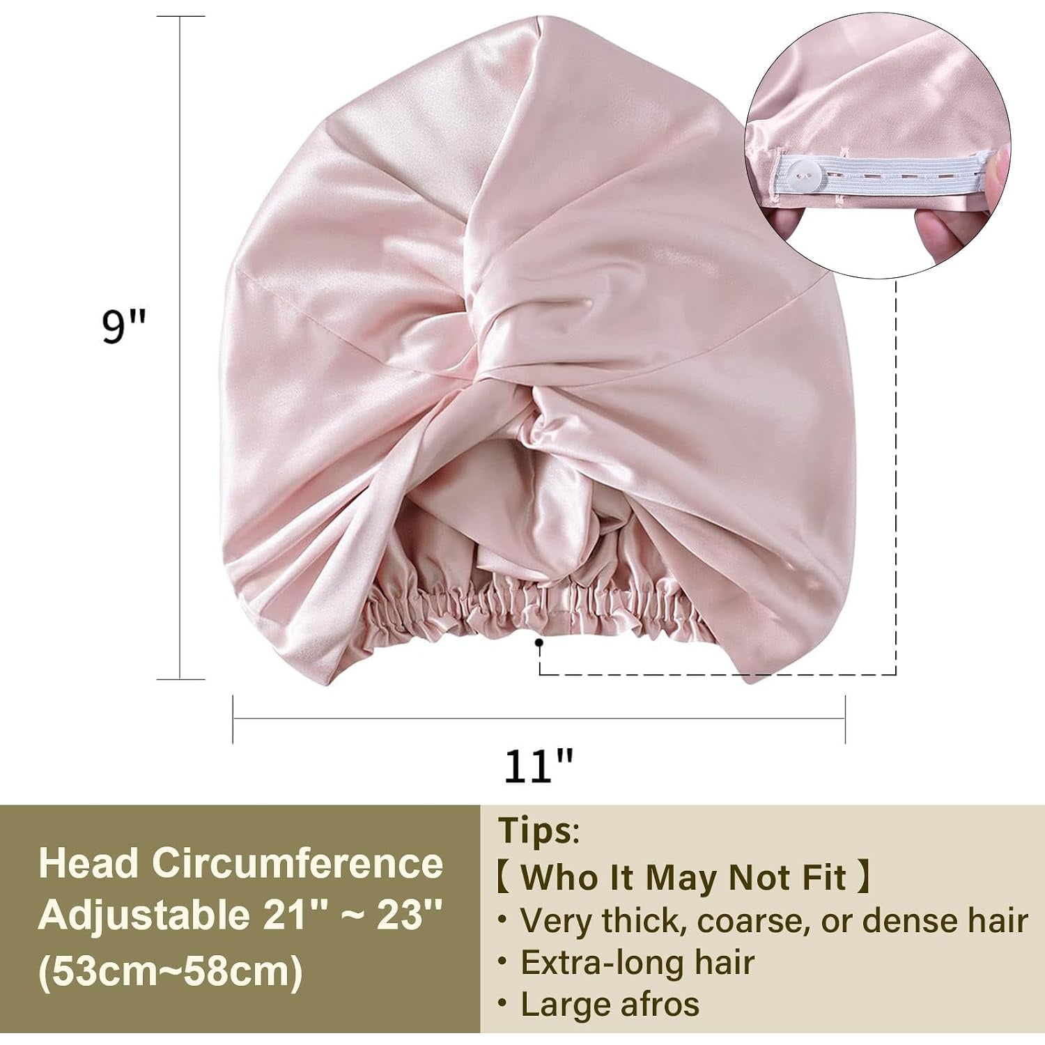 Light Plum 22 Momme Pleated Mulberry Silk Sleep Cap