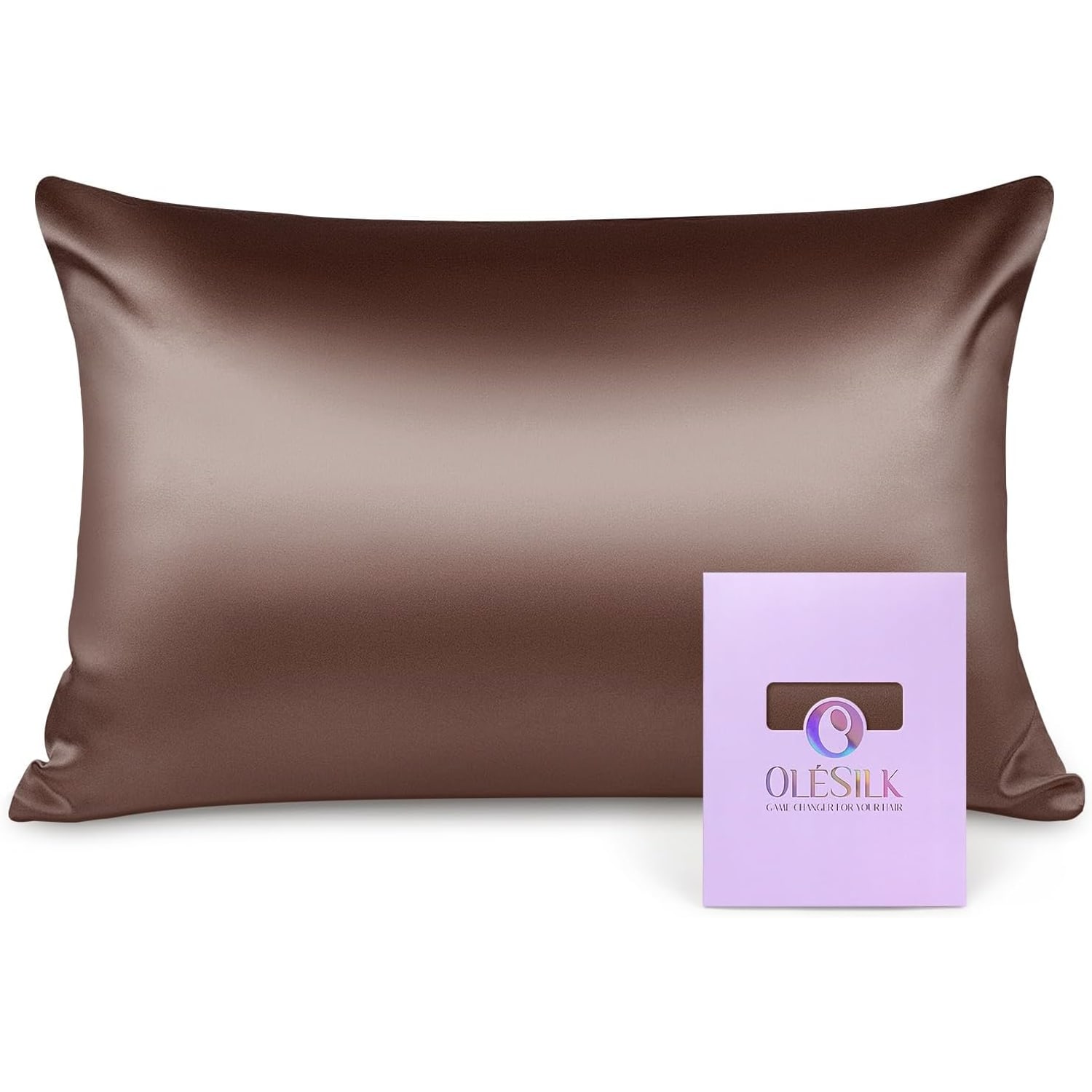 Coffee 16 Momme Mulberry Silk Pillowcase 50 x 75 cm
