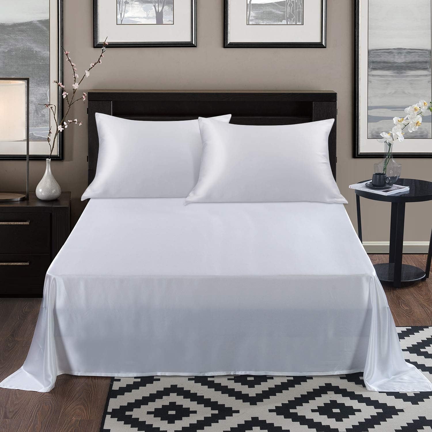 Cool White 22 Momme Envelope Silk Pillowcase 50 x 75 cm: image 4