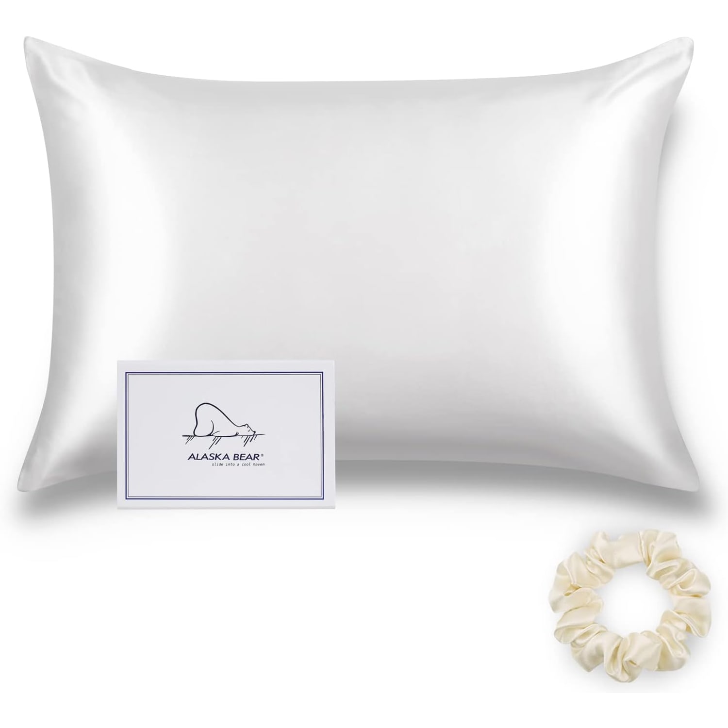 Cool White 22 Momme Envelope Silk Pillowcase 50 x 75 cm