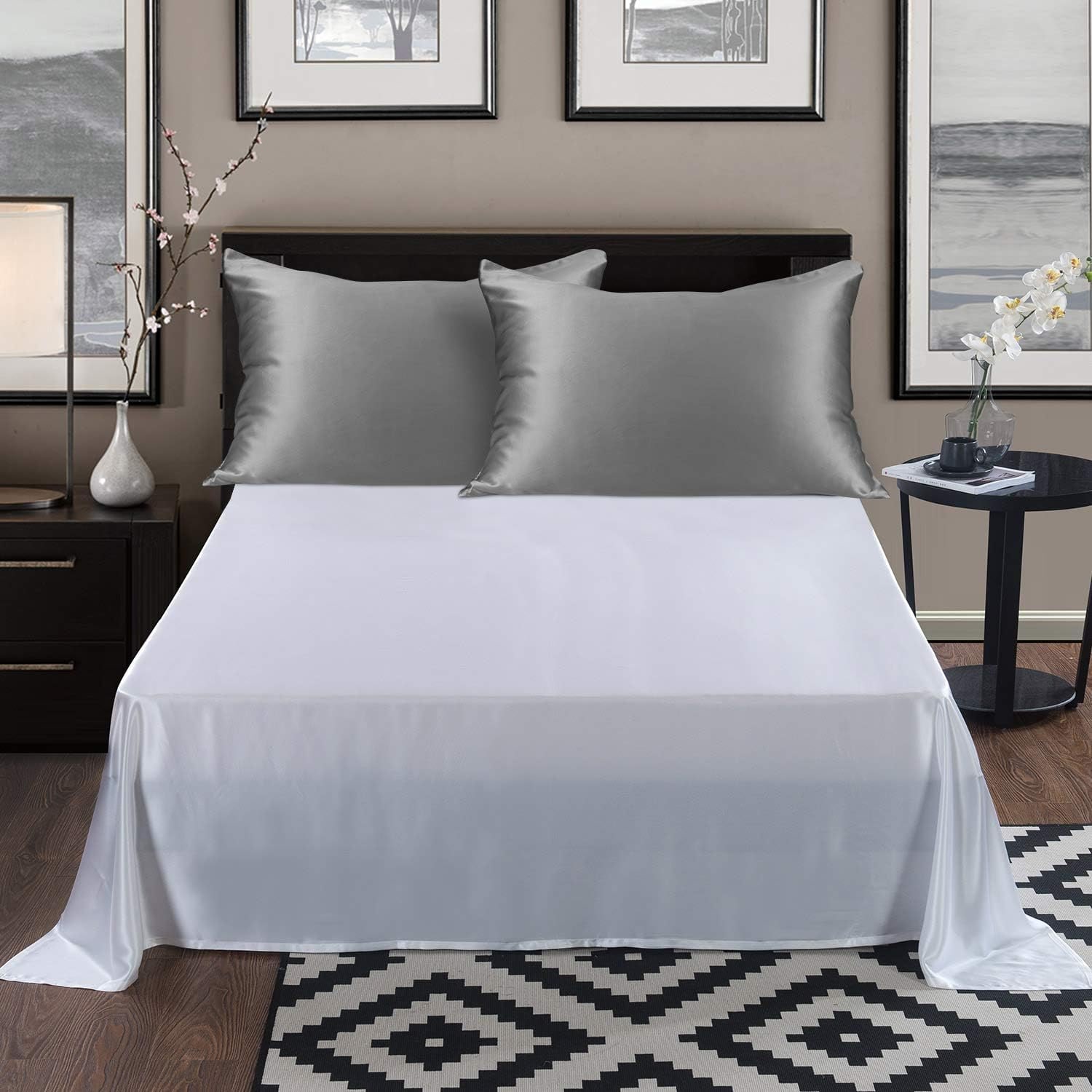 Iron Grey 19 Momme Mulberry Silk Pillowcase 50 x 75 cm