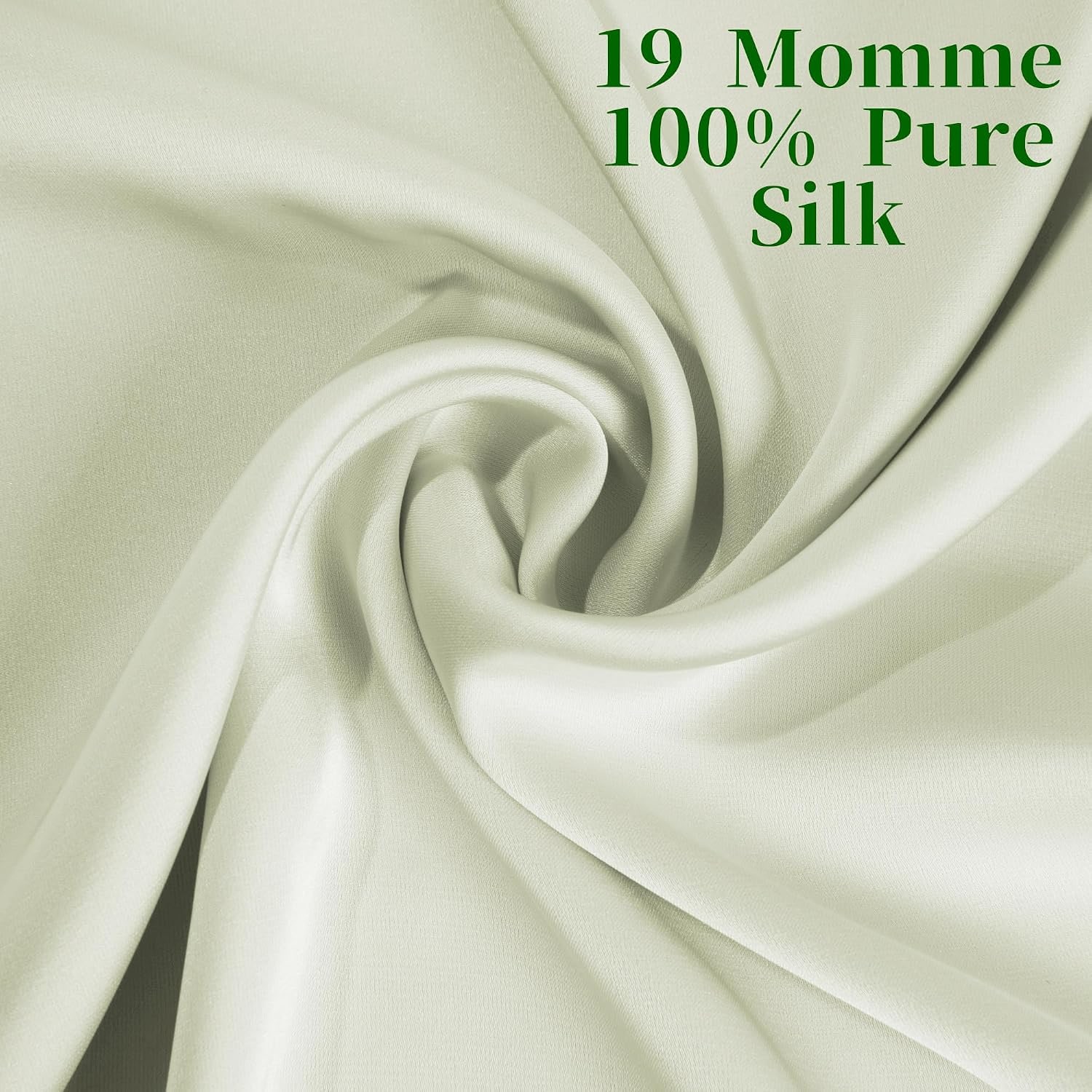 Sage Green 19 Momme Mulberry Silk Pillowcases, Pack of 2