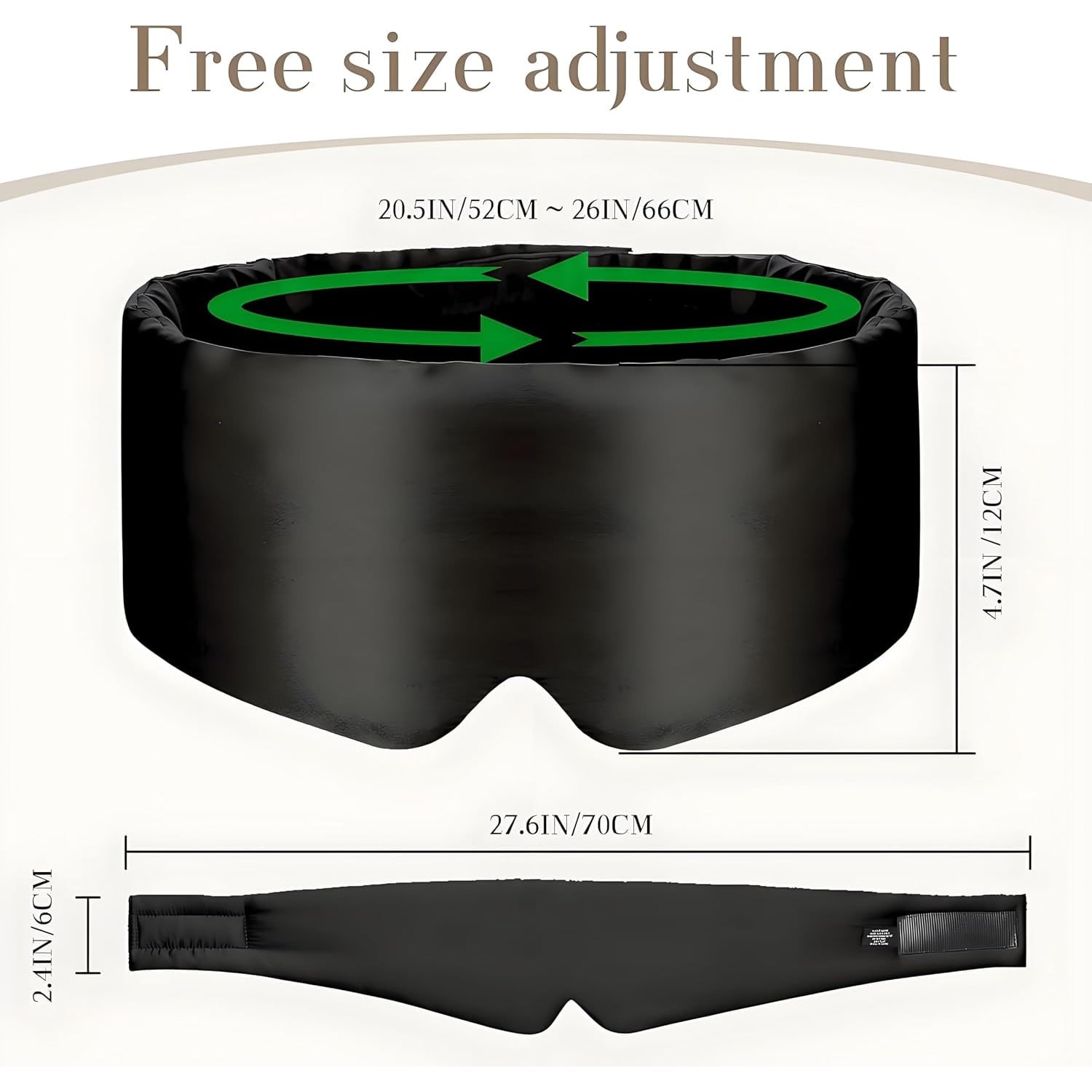 Black 19 Momme Large Mulberry Silk Sleep Mask: image 2