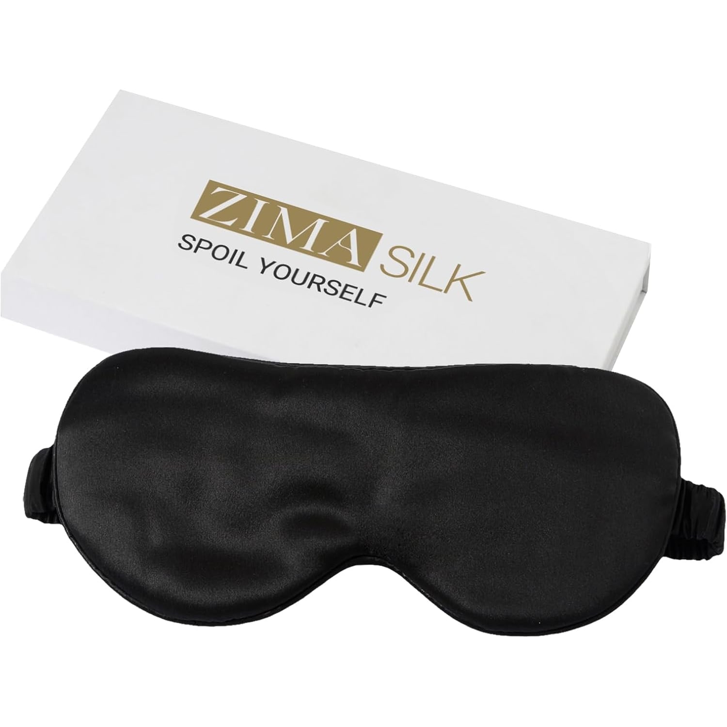 Black 22 Momme Contoured Silk Sleep Mask
