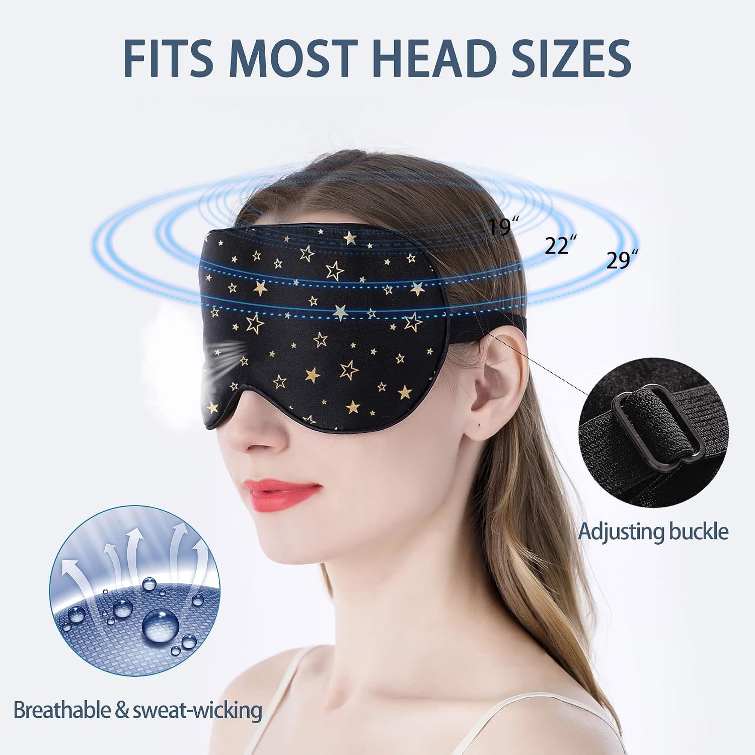 Gold Star Print Mulberry Silk Sleep Mask