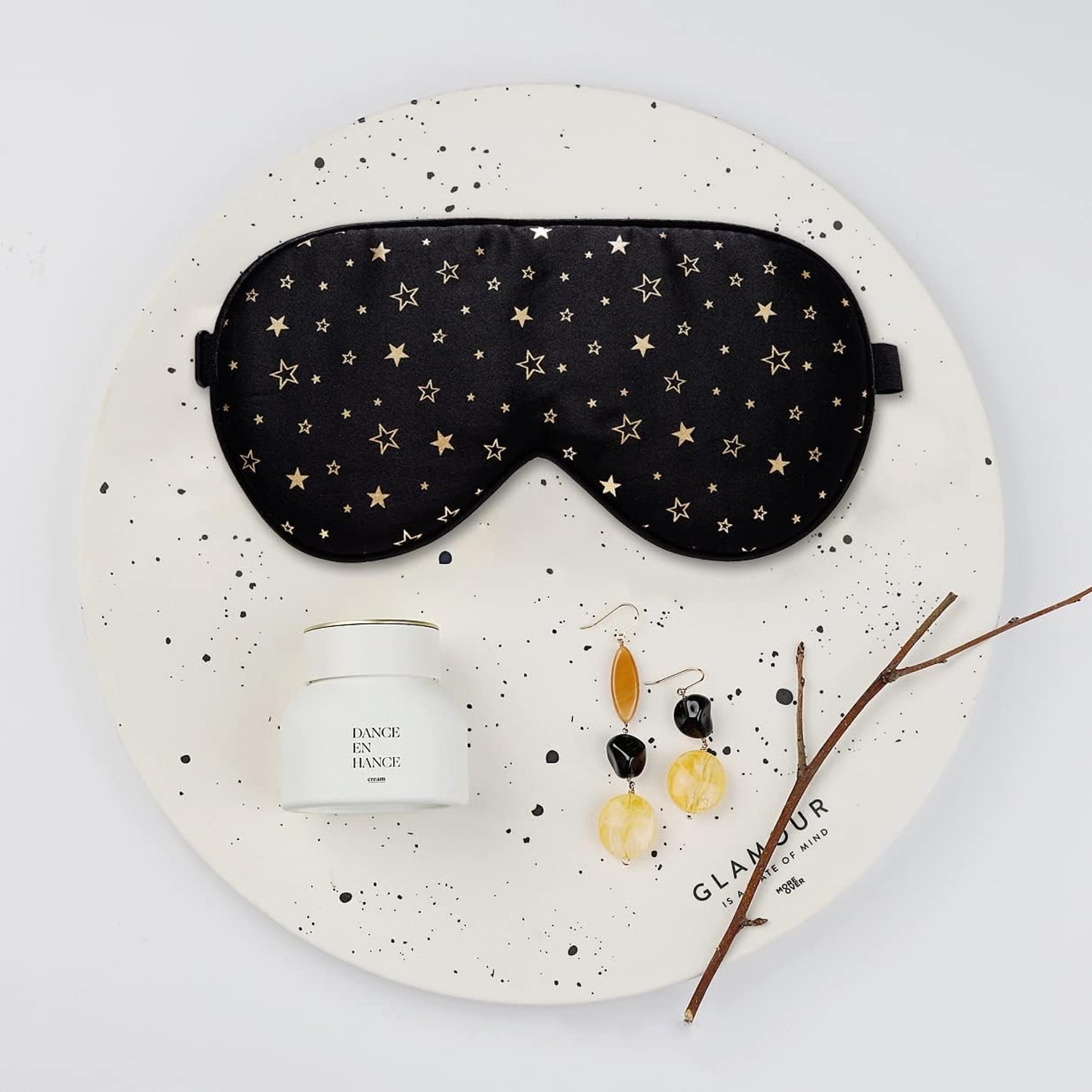 Gold Star Print Mulberry Silk Sleep Mask