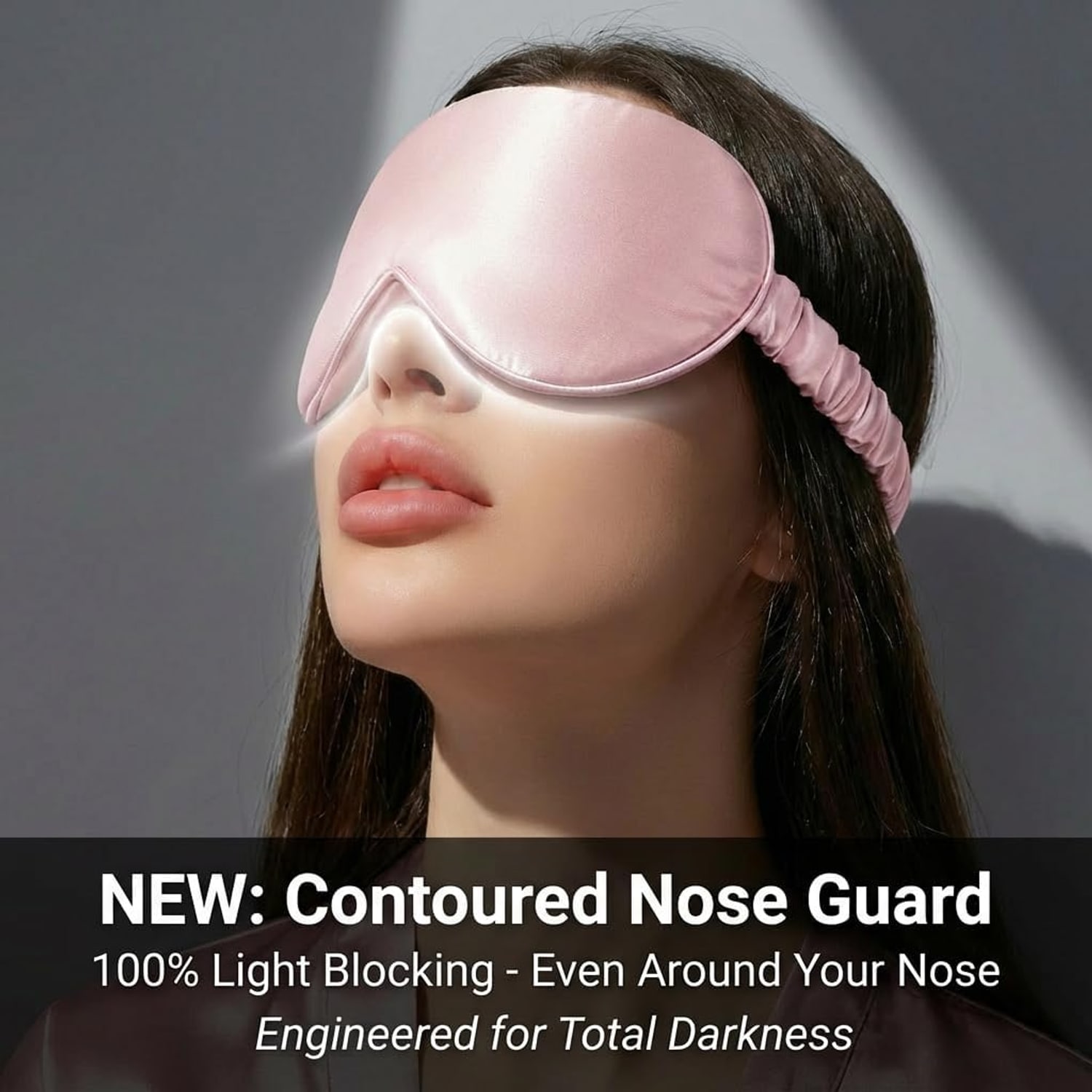 Pink and Black 22 Momme Contoured Mulberry Silk Sleep Mask: image 2